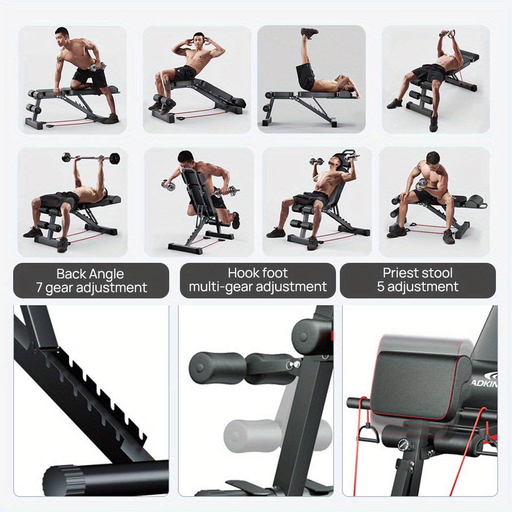 Weight Bench Fitness Bench Press Squat Rack Adjustable Home Gym Equip - Image 5