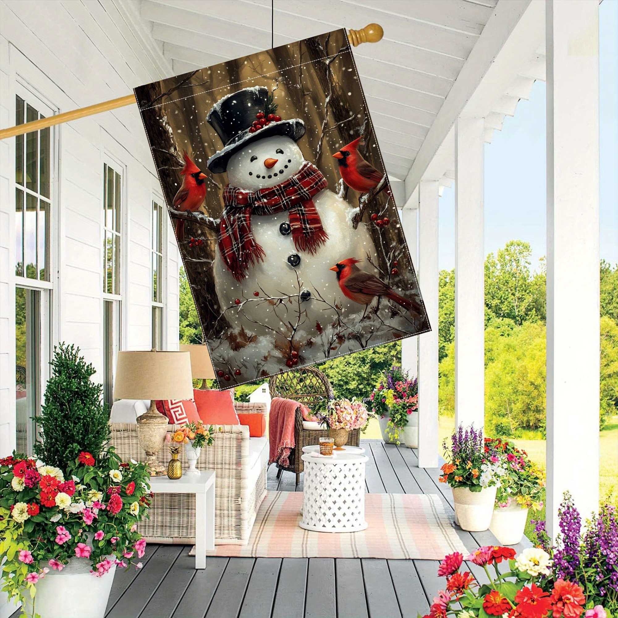 

28x40 Double- Polyester Snowman Hat & For Christmas Decor