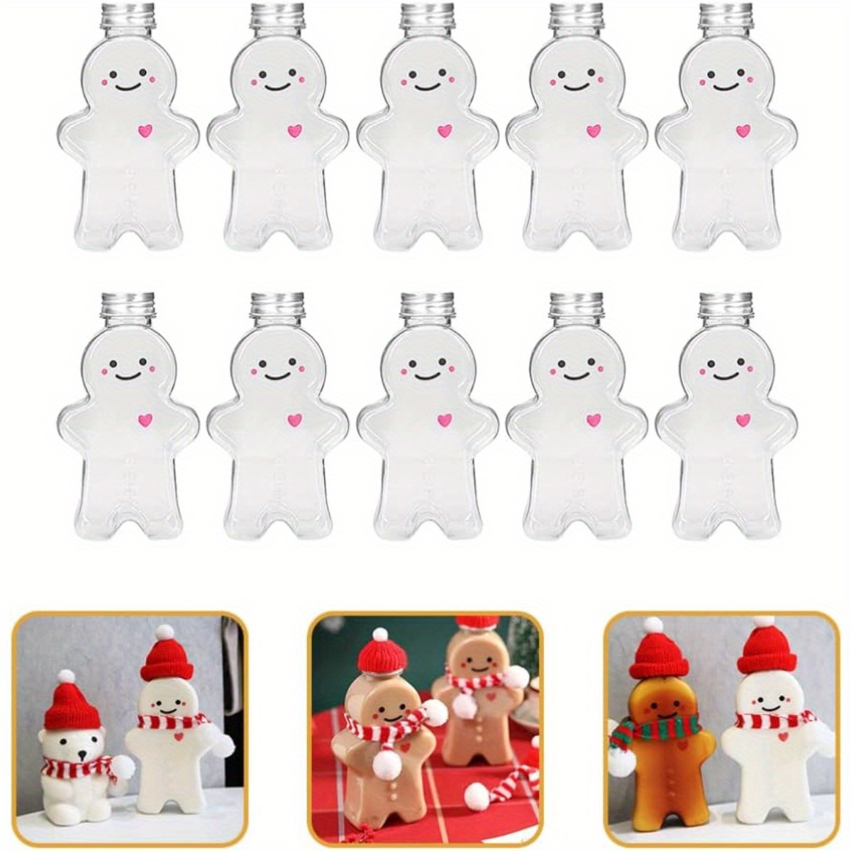 

[ ] 6pcs Christmas Bottles - Clear, Plastic , For Favors &