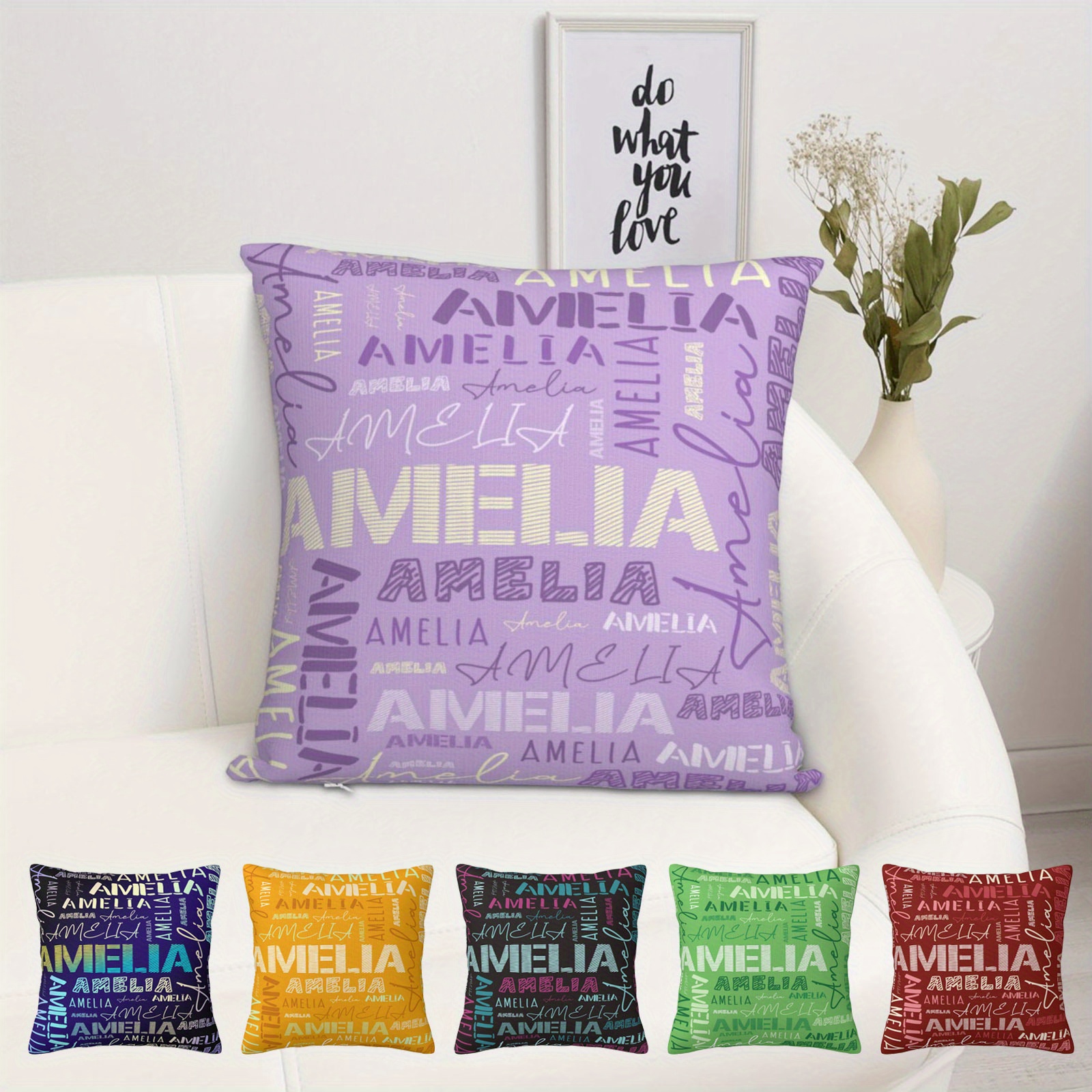 

Pillowcase 18"x18" - Personalized Lumbar , For & , Couple's