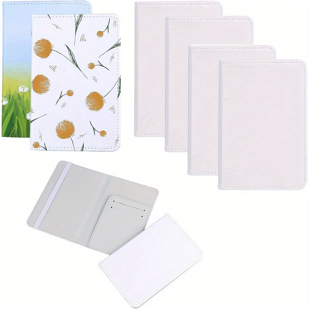 

4pcs KOKAY DIY Sublimation Porte-Passeport, Portefeuille en Cuir PU Vierge Transfert de Chaleur, Non Chargé, avec Emplacements pour Cartes, pour Voyage, et Cartes de Crédit