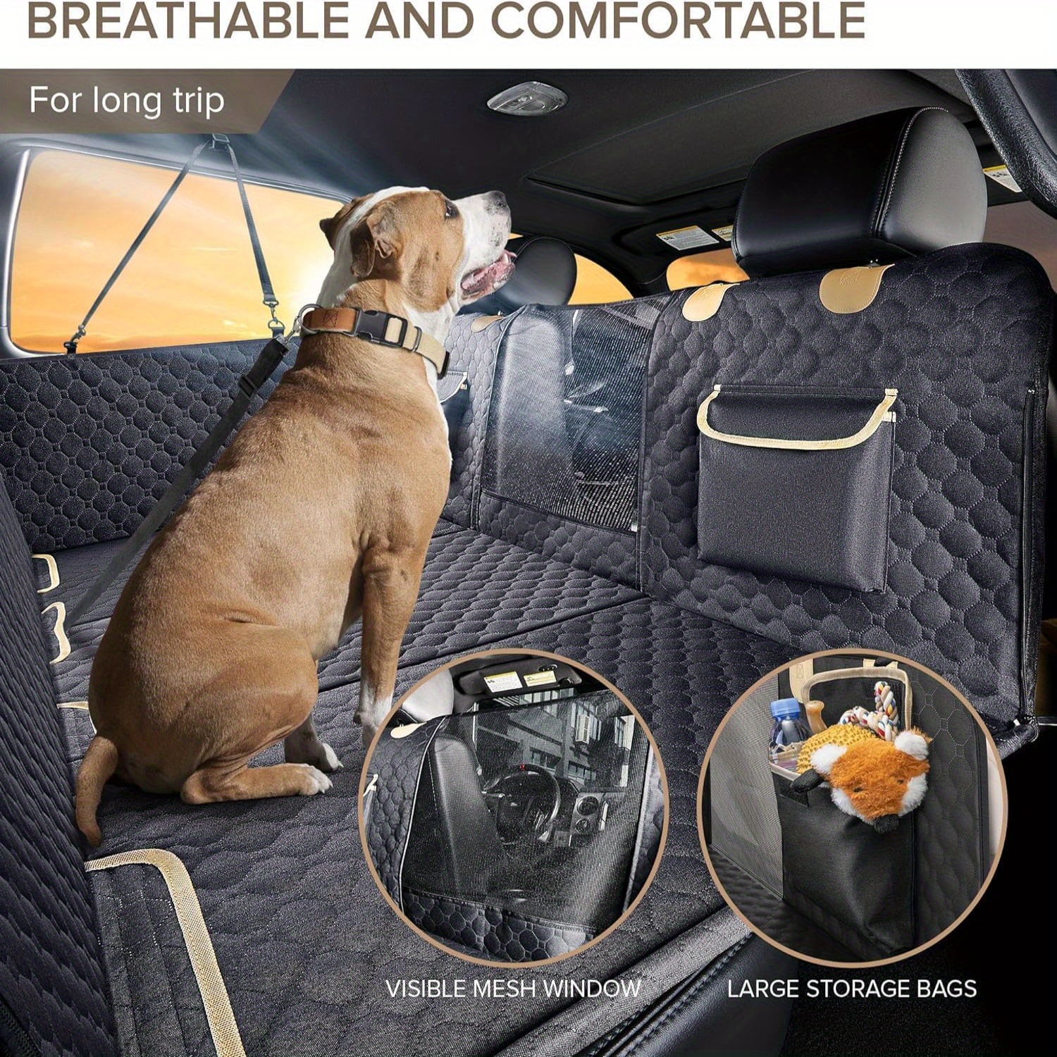 

Large Suv Christmas Decorations, Decor Xl Truck Back Seat Extender For Dogs, Autumn Hard Bottom Dog Car Seat Cover For Back Seat, F150, Ram1500, Waterproof For Trucks