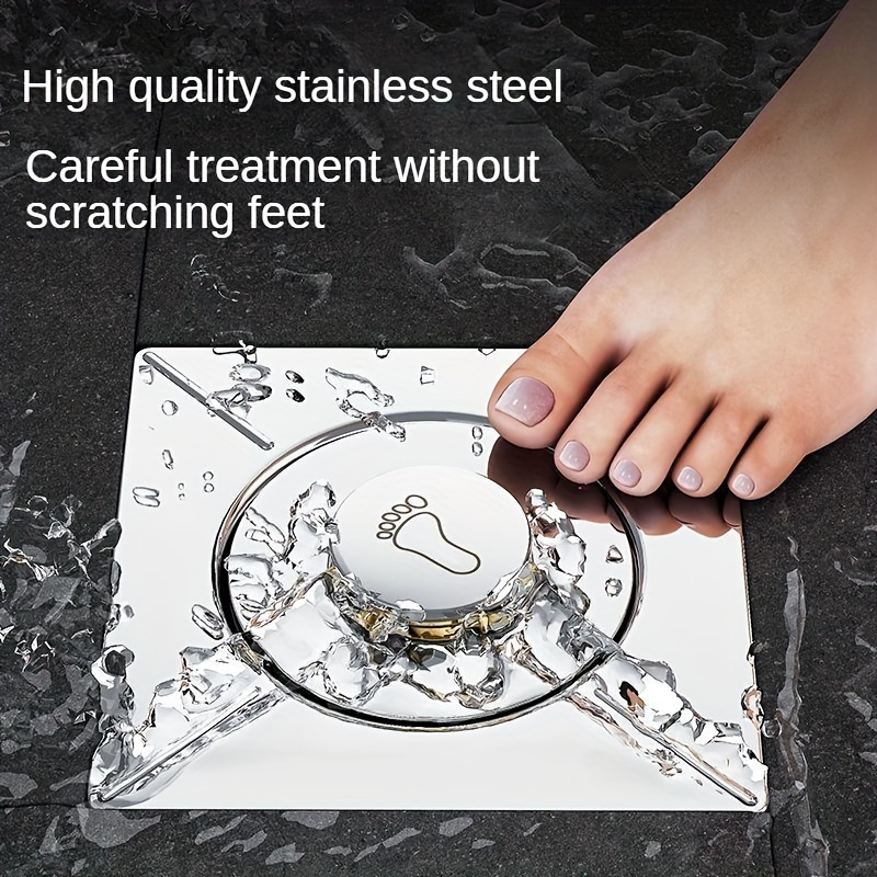 

Stainless Steel Floor Drain With Press-type Bounce Core, Anti-odor Sealing, Easy Clean Anti-blocking Basket, Universal Fit Shower Drain Cover