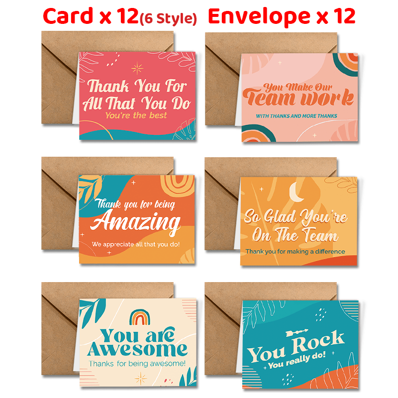 

24pcs Employee Appreciation Cards With Envelopes - Thanksgiving, Holidays & Thank You Notes | Greeting Cards For Colleagues And Boss | Ideal For Office Gratitude &