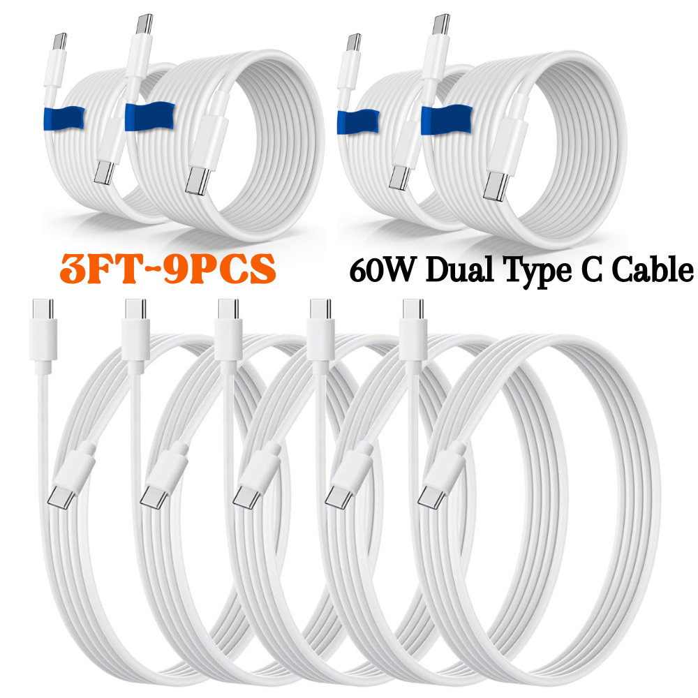 

9pcs Lot 3ft Type Usb-c To Usb-c Cable 60w Fast Charging Rapid Charger For 15