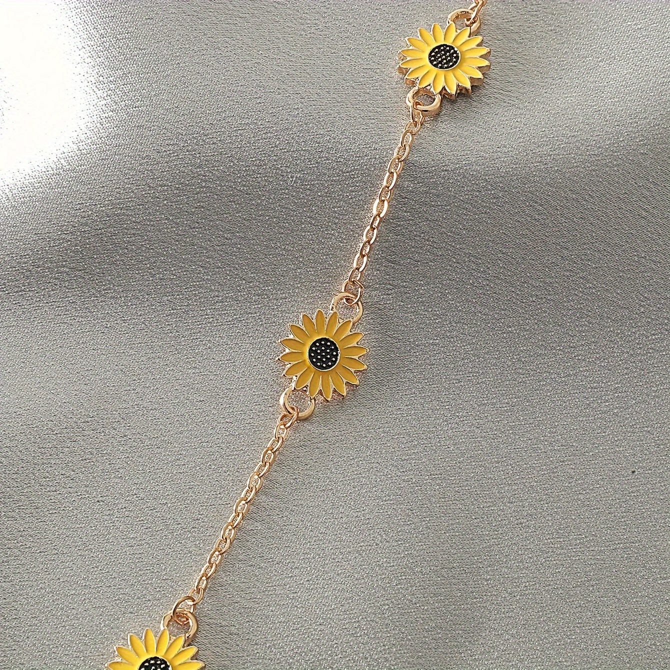 

Sunflower Anklet, Simple And Creative Oil Drip Flower Daisy Anklet Women's Gift Accessories