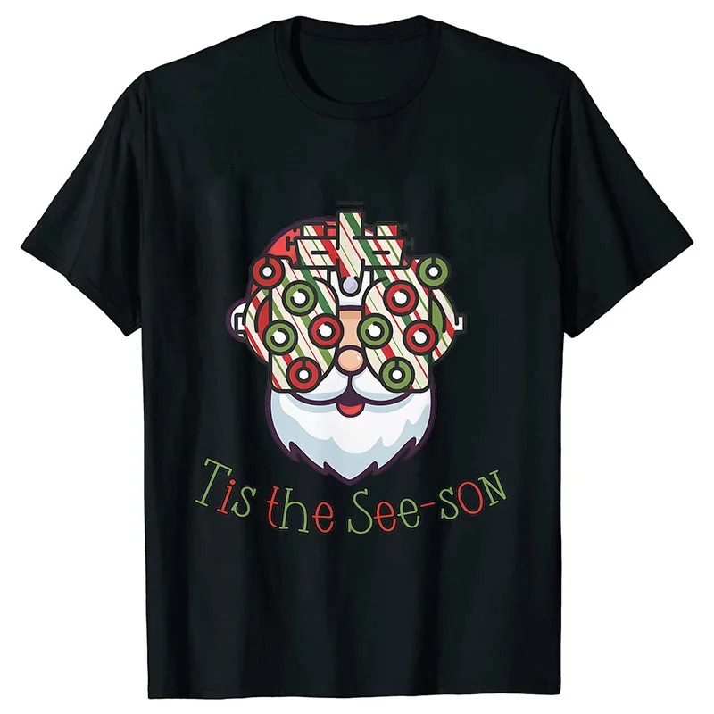 

Christmas Eye Care Shirt T-shirt Tee Santa Optician Shirt Funny Christmas Optical Unisex T-shirts Tops