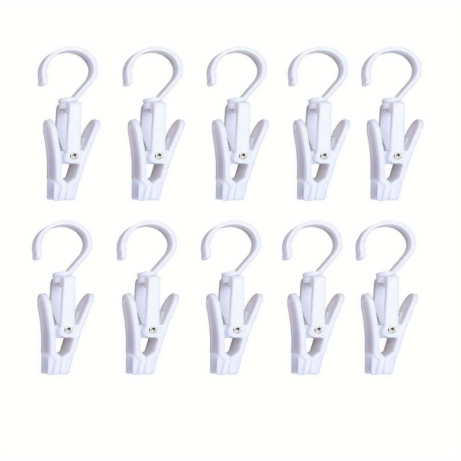 10pcs Super Strong Swivel Hanging Hooks For Home, Laundry, Clothes, And Beach Towels - And Secure, Clothes Pins