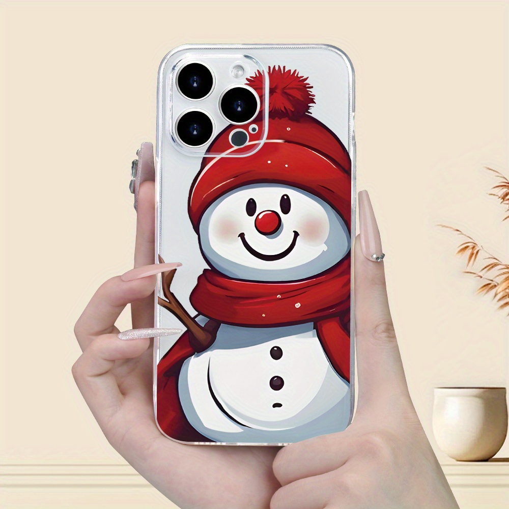 

Creative Christmas Snowman Print Phone Case For Iphone 15 14 11 Xs Xr X 7 8 Plus Pro