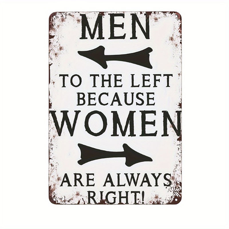 

Funny 'men Are Right' Sign - Vintage Humor Wall Decor For Home, Office, Bar, Cafe - 5.85" X 7.8" Metal Plaque