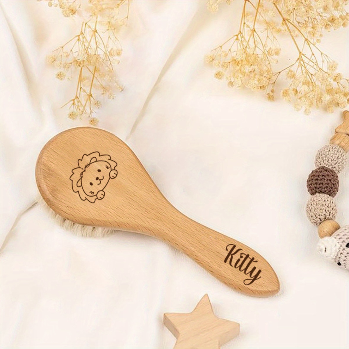 

Personalized Wooden Hair Brush With Custom Name Engraving - Bamboo Handle, All Hair Types - Unique Gift For , , Christmas &