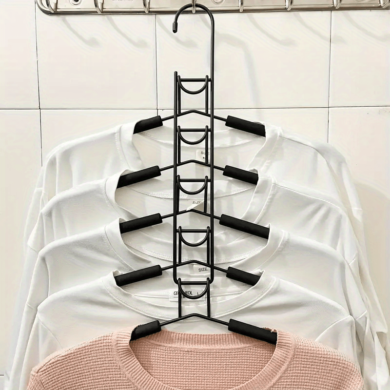 

1pc Space-saving Clothes Hanger - Slip-resistant, Foldable Metal Garment Organizer For Dorms And Closet Storage