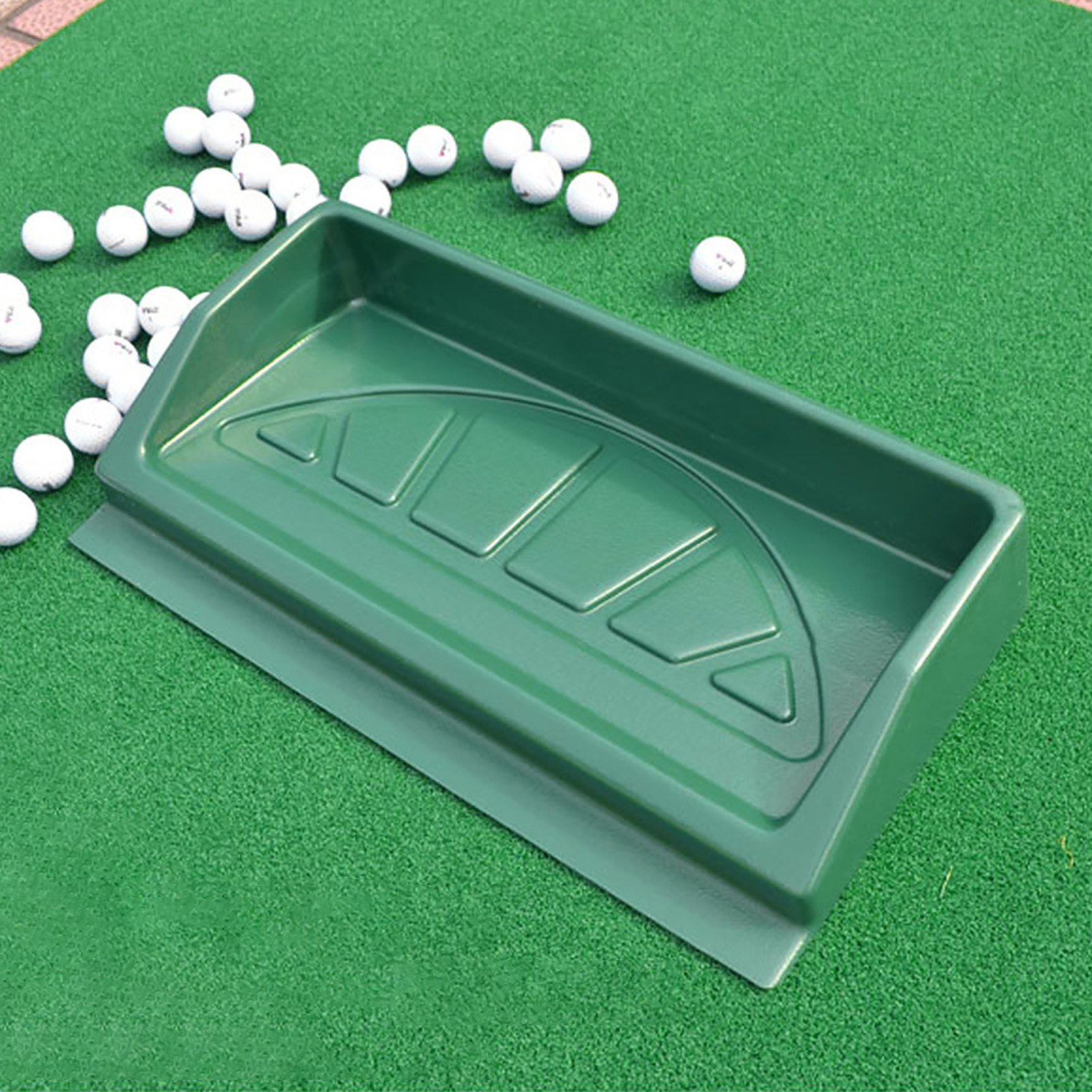 

Golf Ball Tray- Commercial Quality Plastic Tray- Ball Capacity ( Ball Not Included) Compatible With All Hitting Mats, Golfer Accessory- Green