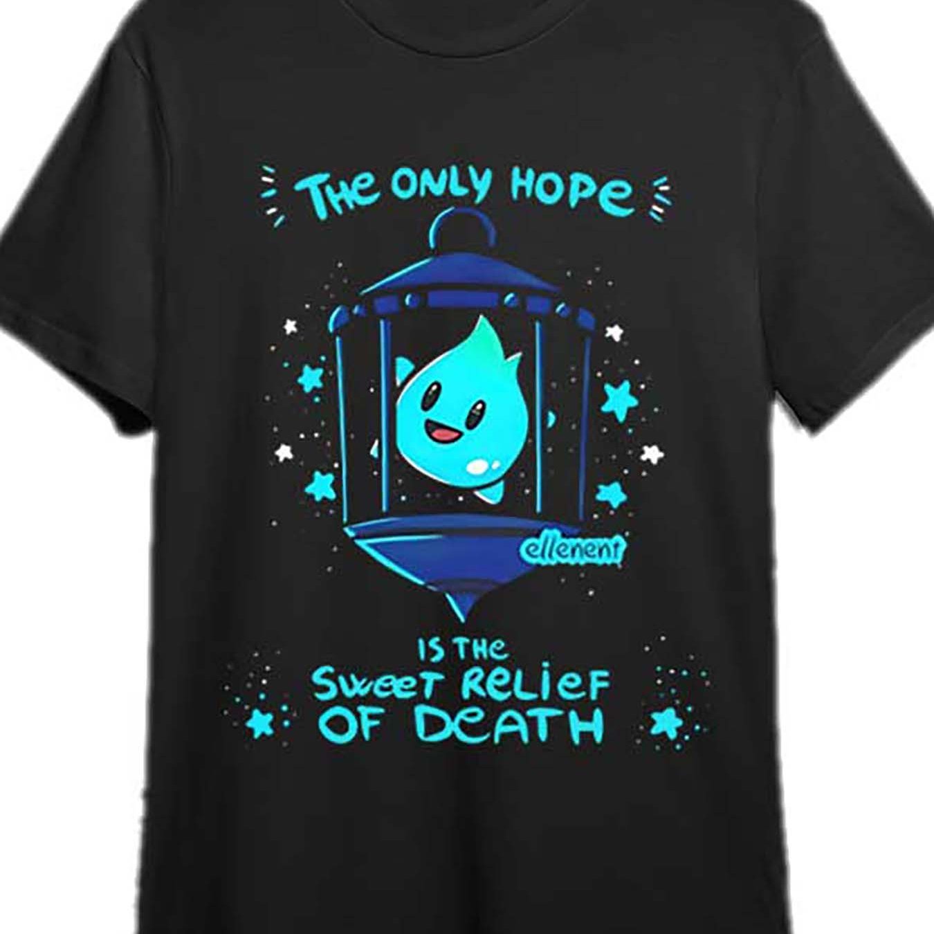 

Lumalee T-shirt, The Only Hope Is The Sweet Of Death T-shirt Fun Men's Short Sleeve Graphic T-shirt Series Black