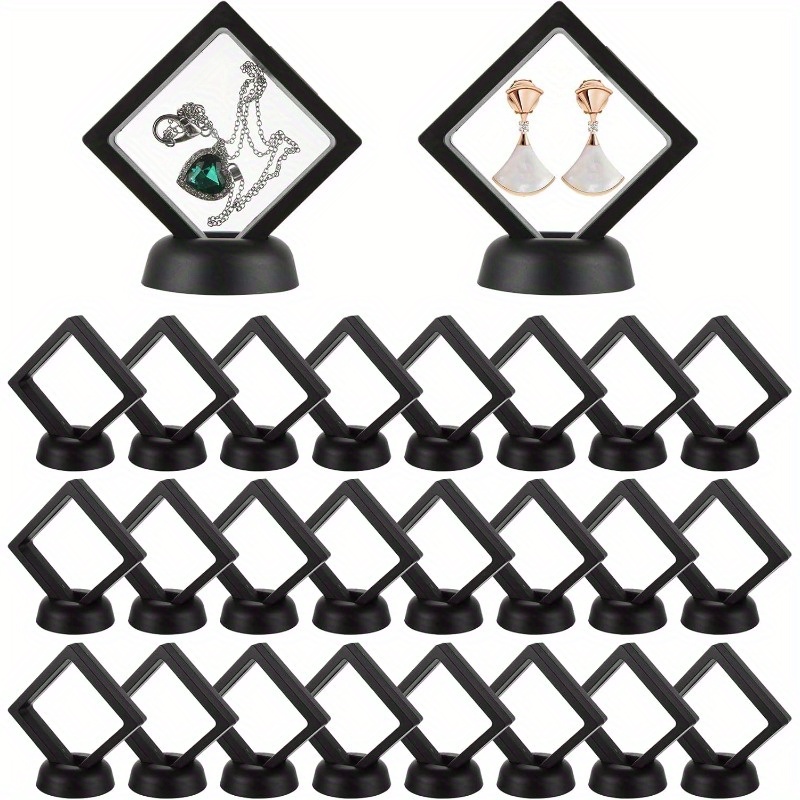 

40 Stand For Jewelry, , And Medals - Plastic Frame Display Case Stand, 2.75"x2.75"x0.8" - Floating For Jewelry Box Racks,jewelry Making Display & Packaging ,beading&jewelry Making