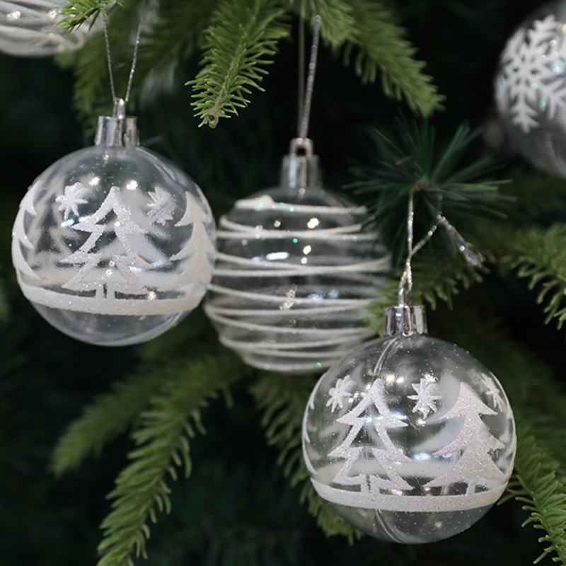 

6pcs Christmas Ornaments - Striped , For Decoration & Decor