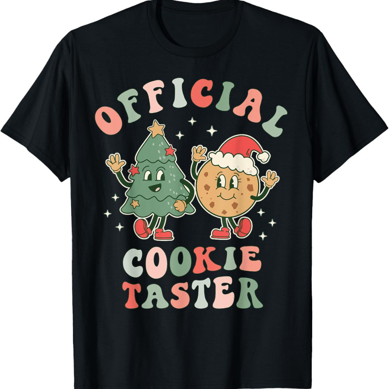 

Official Cookie Taster | Christmas Cookie Baker T-shirt For Kids, Soft Fabric, Breathable, Comfortable Short Sleeve Tees Perfect For Summer, Toddlers Birthday To Kids Clothes