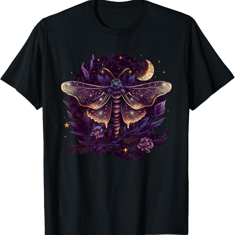 

Moth, Moon, Butterfly, Flowers, Stars, Night, Queen, Gothic T-shirt