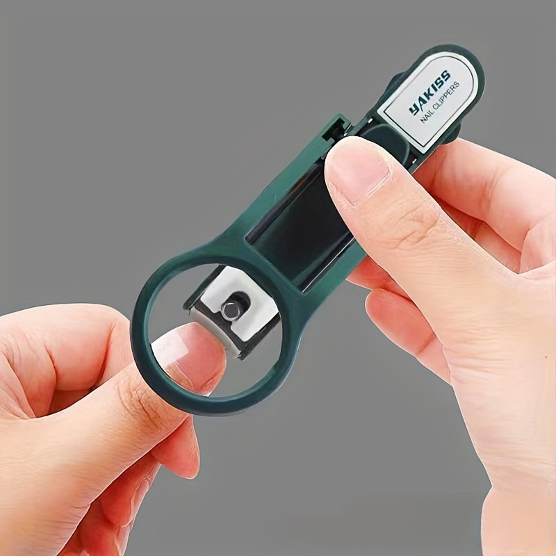 

1pc Heavy Duty Magnifying Glass Nail Clipper - Precision Cutting, High- Magnifier, For Grooming, Portable & Modern Stainless Steel Blade, Use