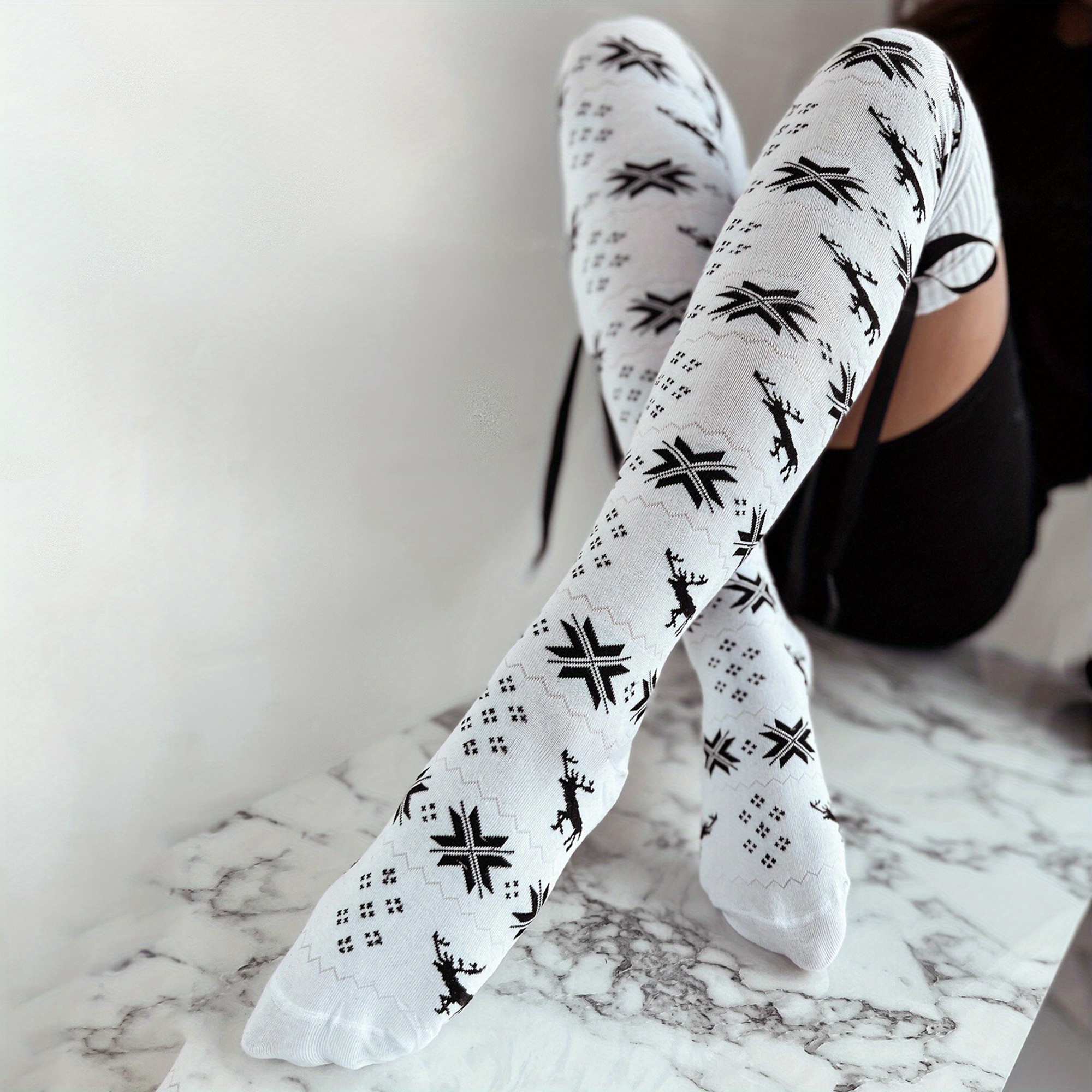 

1 Women's - Leg , Polyester And Elastane , Christmas Pattern, And Bow , For