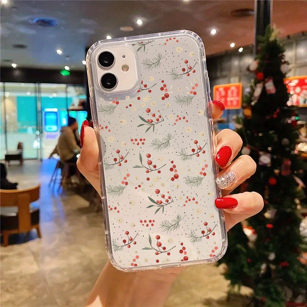 

Preppy Winter Christmas Aesthetic Clear Phone Case For 11 15 14 13 12 Pro Max Xr Plus Case Transparent Phone Cover Birthday Christmas Gifts For Women Mom