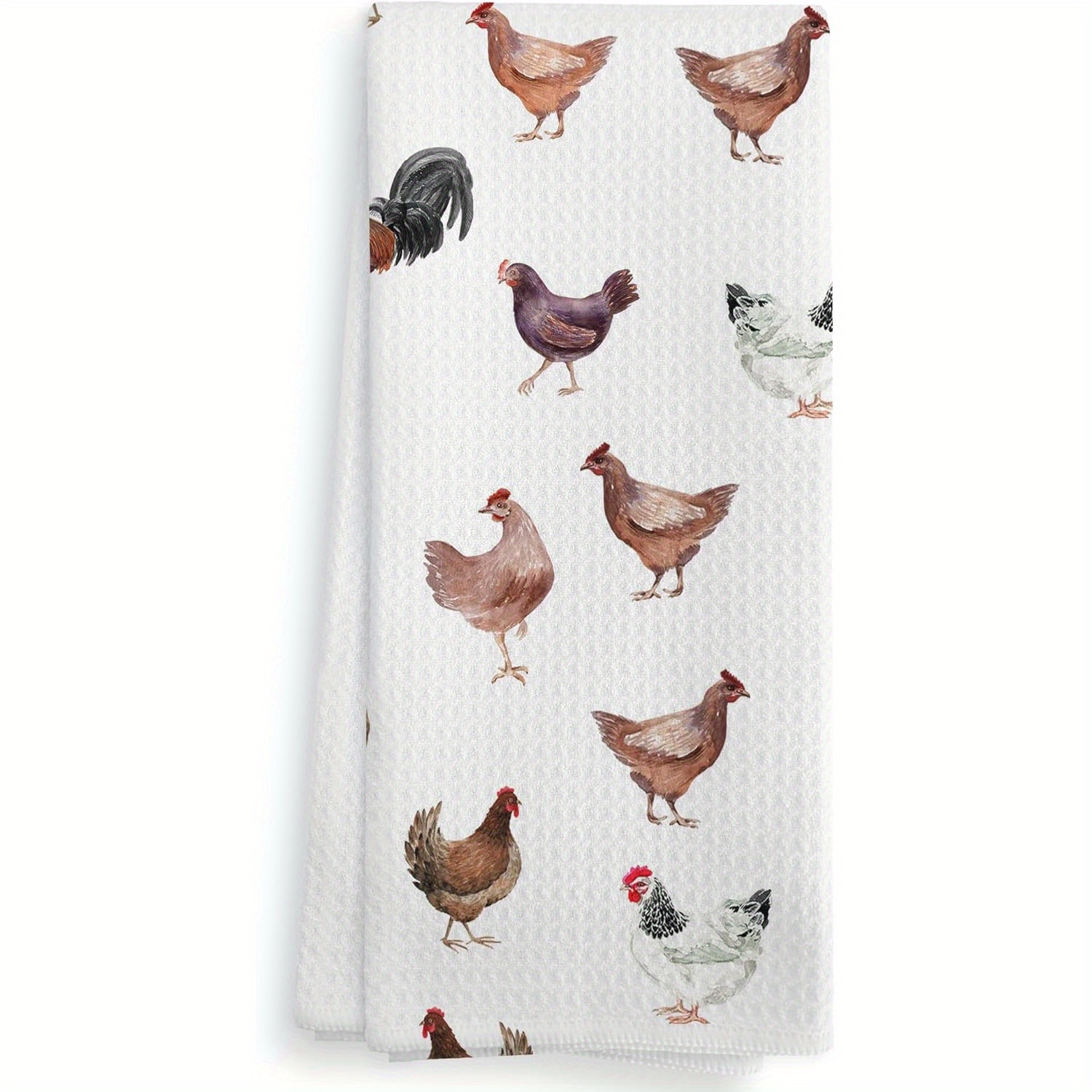 

Rooster & Towels - Decorative Polyester Dishcloths, Machine Washable, 18x26 Inches - Thanksgiving & Use