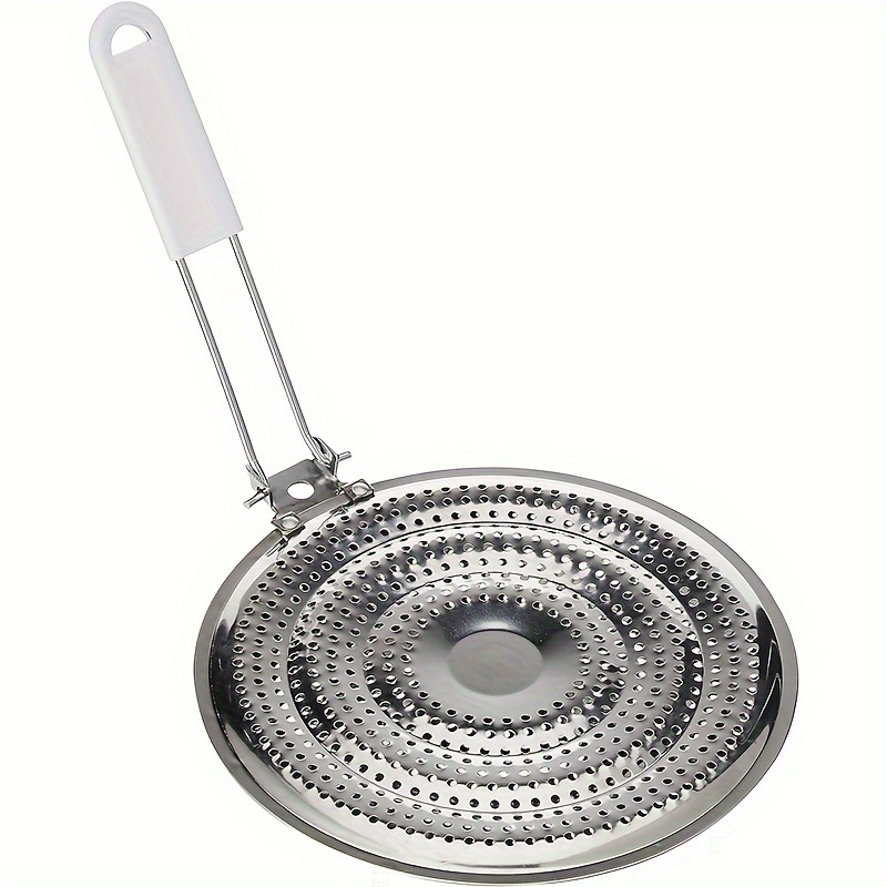 1pc Double Thickening Heat Diffuser Reducer Simmer Plate Stainless Steel For Electric And Gas Stovetops Kitchen Heat Diffuser Reducer Simmer Plate, Stainless Steel