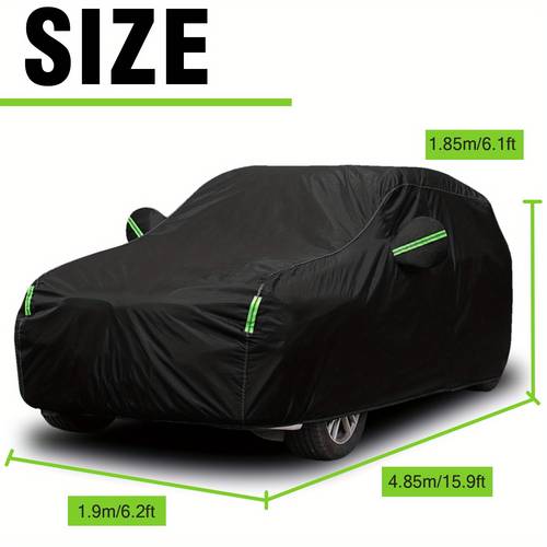 غطاء سيارة suv - غطاء خارجي للسيارات مناسب لسيارات الدفع الرباعي، حماية من الأشعة فوق البنفسجية والشمس - غطاء خارجي ممتاز مع شريط عاكس وحزام تثبيت قوي