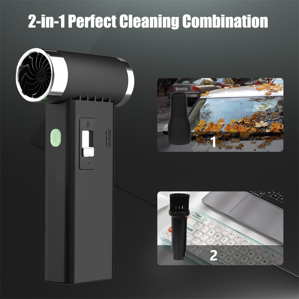 compact powerful rechargeable dust blower usb charged   multi functional cleaner with detachable nozzle for home car bedroom living room   with   bedding dust collector details 2