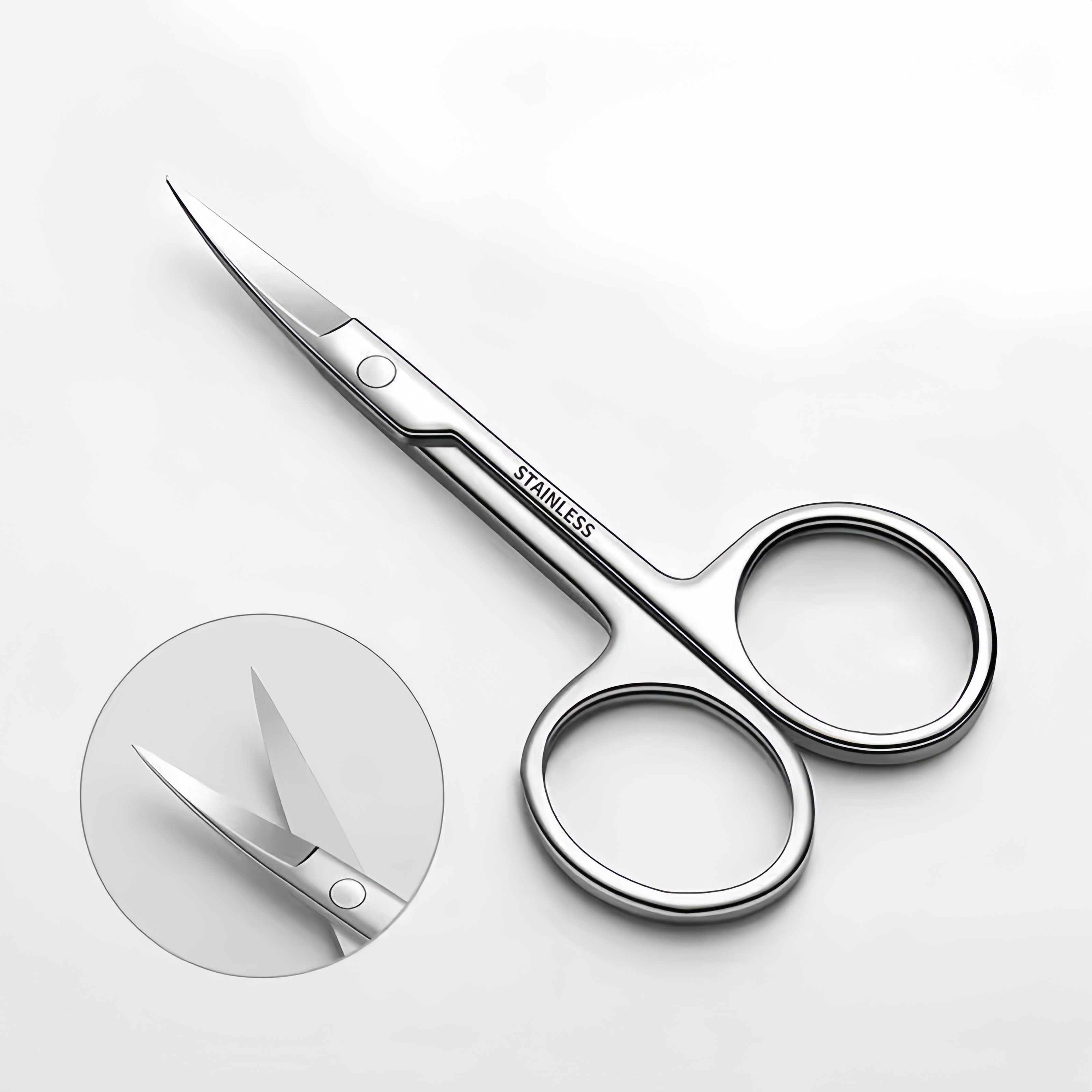 

1pc Precision Nail Scissors For Cuticle And Hair, Stainless Steel Manicure And Pedicure Tool, Rust-resistant Grooming Accessory For Nail Care