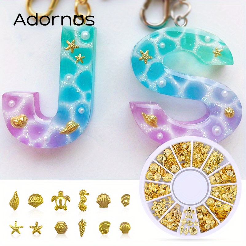 

Beach Ocean Style Resin Charms With Metal Rivets - Diy Jewelry Making Kit With Moon, Stars, And Shell Designs - Handcrafted Resin Filler Accessories For Art Decoration And Crafts