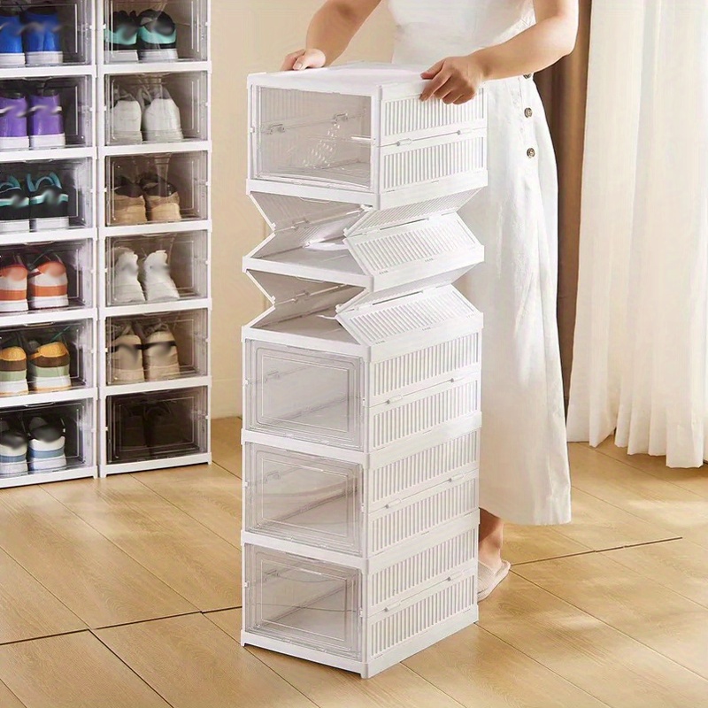 

3/6- Shoe Organizer - Dustproof, Storage Box For Entryway, Thickened Plastic Shoe Rack For & Accessories