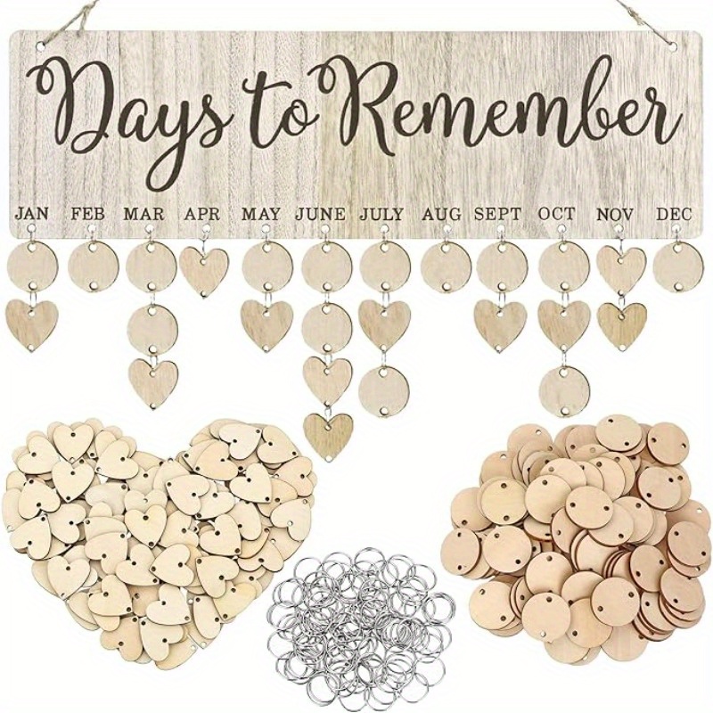 

1pc "days To Remember" Wooden Birthday Calendar, Wall Hanging, Festive Holiday Decor, No Power Needed, For Mother's Day/birthday Gifts, Reminder Of