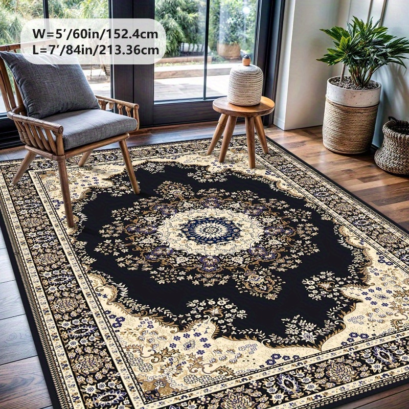   and 800g per   with anti slip dot plastic base and 6mm thickness and   dot plastic floral pattern craft vintage craft floral classical persian carpet comfortable and beautiful versatile decorative style