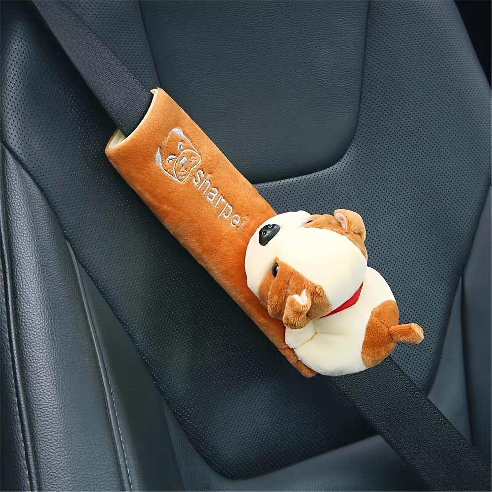 TEMU 3d Seat Belt Cover - Soft Polyester Shoulder Protector With Extension Section For Enhanced Safety - Cute Design Insurance Belt Accessory