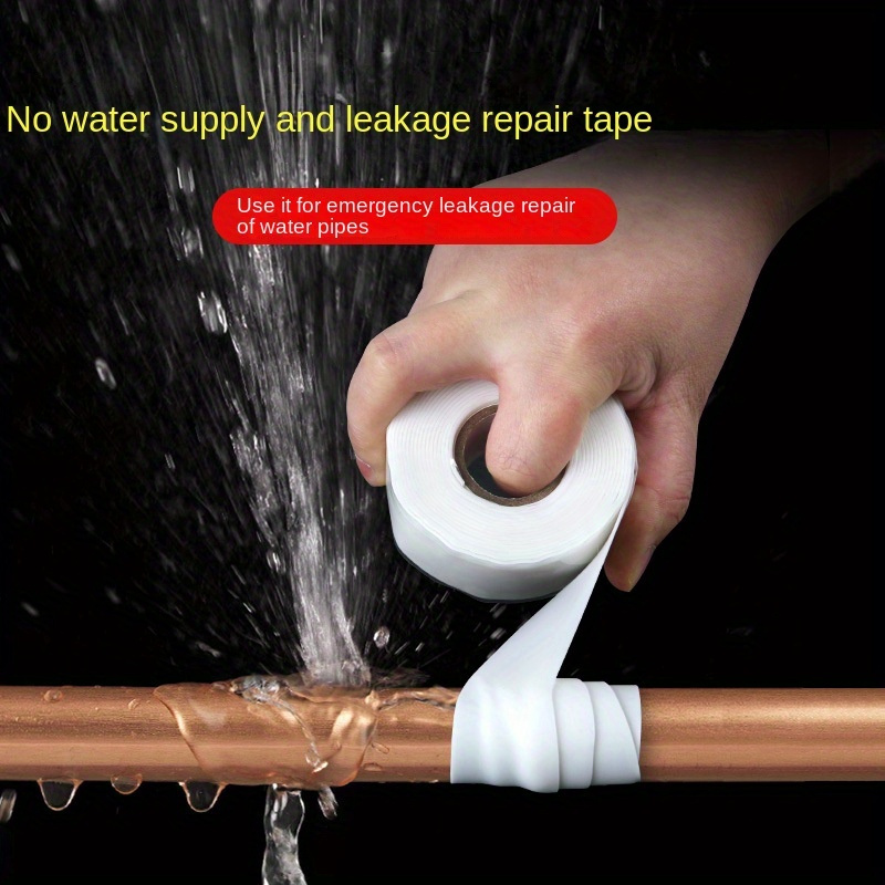 

1pc Repair Tape - Instant , Waterproof Barrier, Non-drying, Heat-resistant, Ideal For Emergency Heating Pipe Fixes, White Pvc