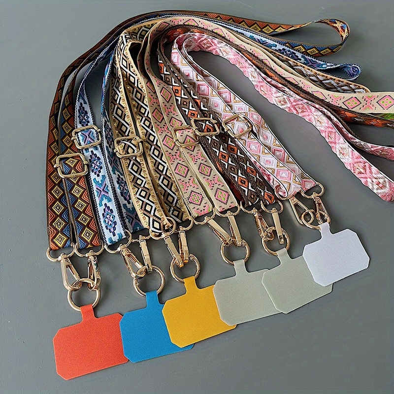 

Polyester Crossbody Phone Lanyard With Adjustable Strap, Camera Neck Strap For Men And Women, Vintage Style Phone Holder