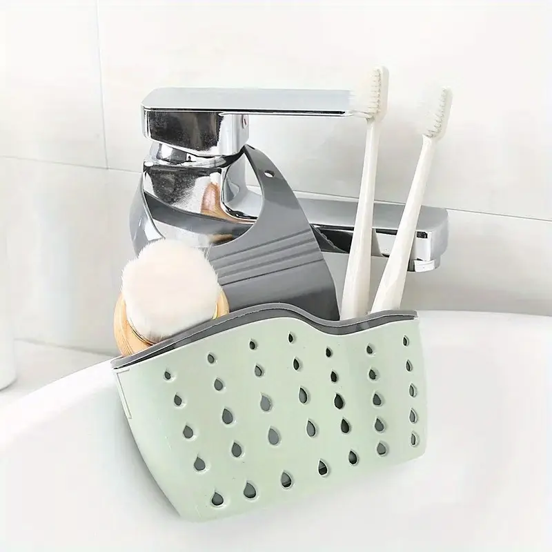 adjustable kitchen sink organizer double layer soap sponge holder with suction cups contemporary style storage basket for kitchen organizers and storage sink details 6