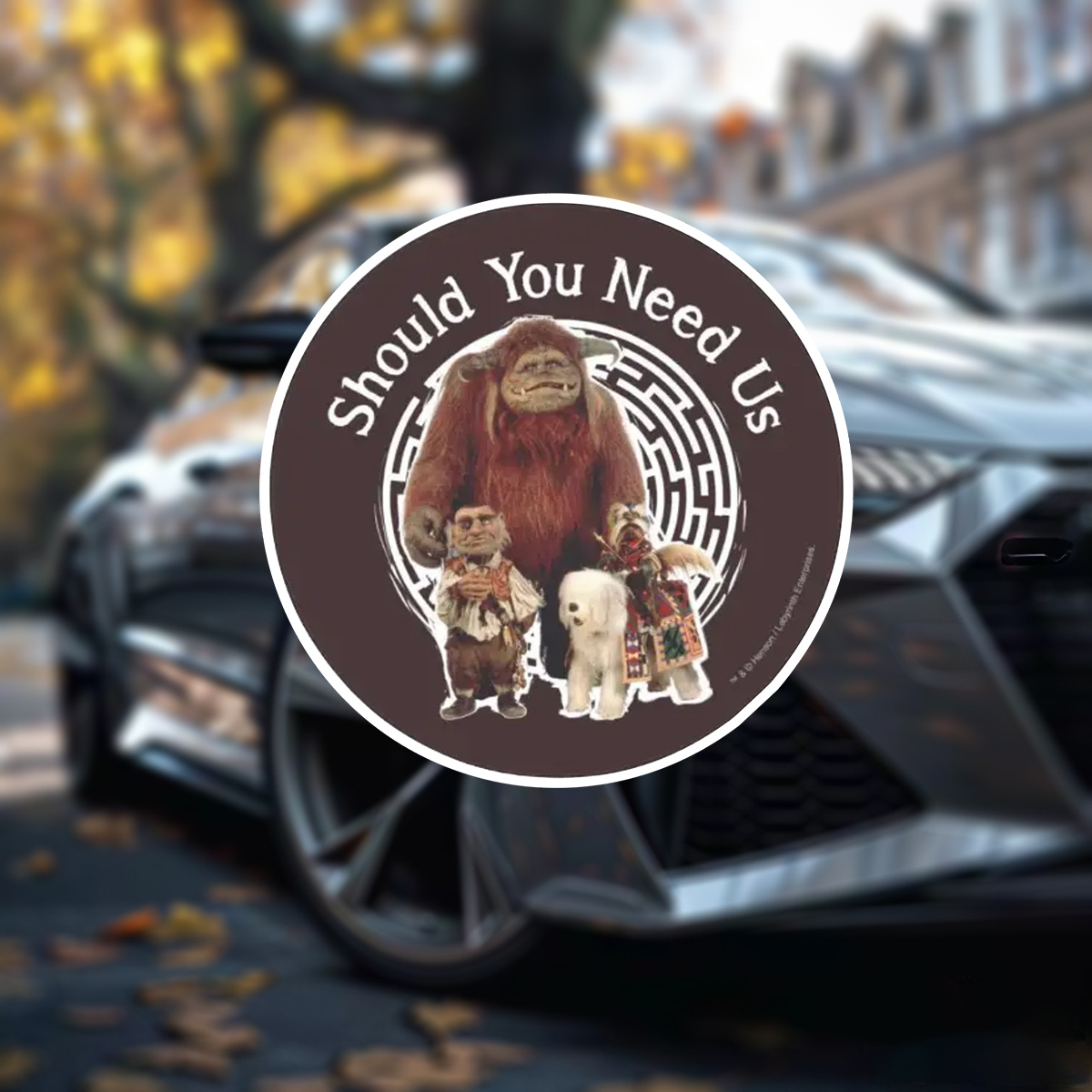 

You " Vinyl Car Decal - Labyrinth Movie-inspired, Featuring Ludo, Hoggle & Didymus, Matte , Cartoon Design For Vehicle Exterior, Easy To Apply, Cute Car Accessories