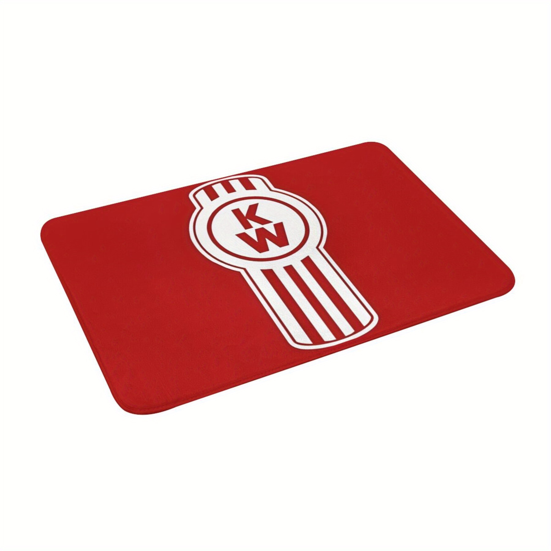 

Kw Logo Polyester Doormat - Machine Washable, Lightweight Rectangle Mat With Non-slip Backing For Indoor Use