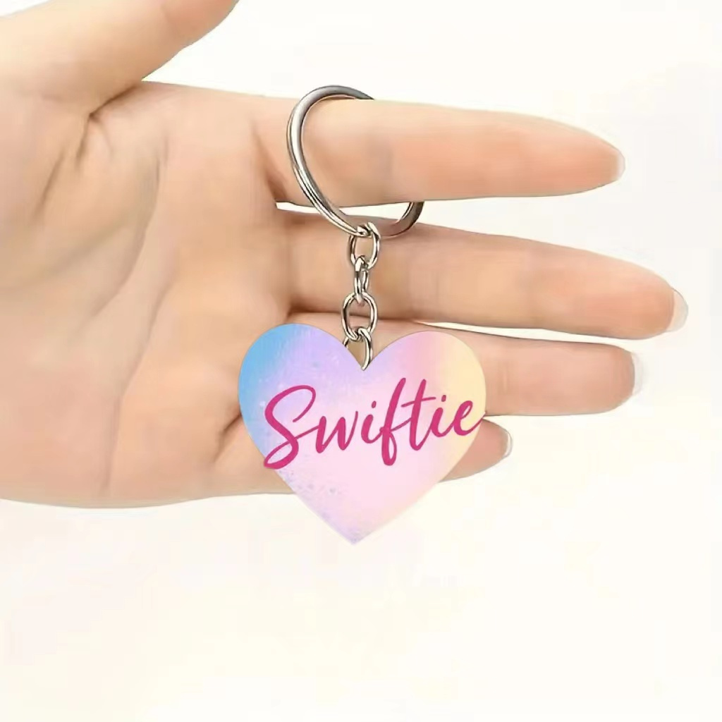 

Acrylic Heart-shaped "swiftie" Keychain Charm, Taylor Fan Inspired Hanging Ornament, Scratch Resistant Home Decor Pendant, Ideal Gift For Fans