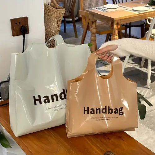 50 100pcs plastic shopping bags with handles 14 96 19 29in thickened reusable gift bags christmas thanksgiving birthday wedding birthday cosmetics shopping