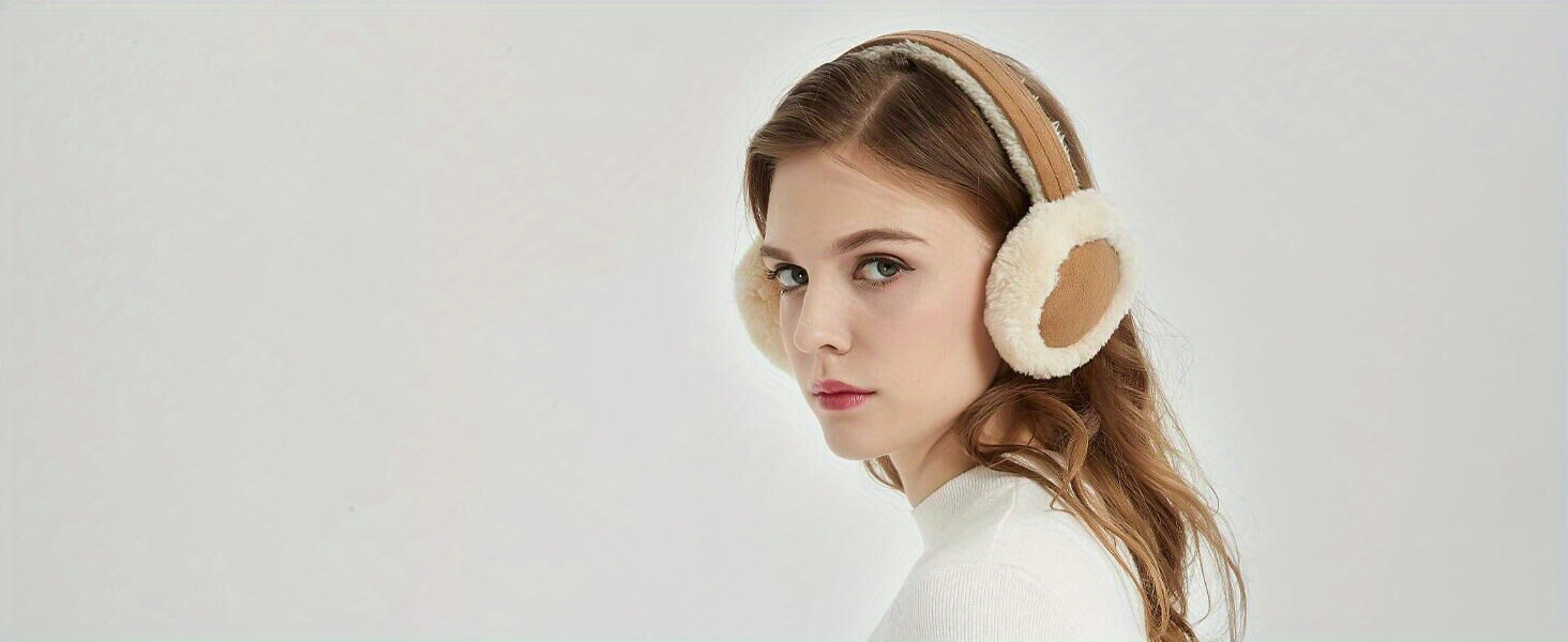 Cozy Plush Earmuffs for Women - Soft, Warm & Comfortable Winter Ear Warmers | Perfect for Christmas & Thanksgiving | Dry Clean Only details 4