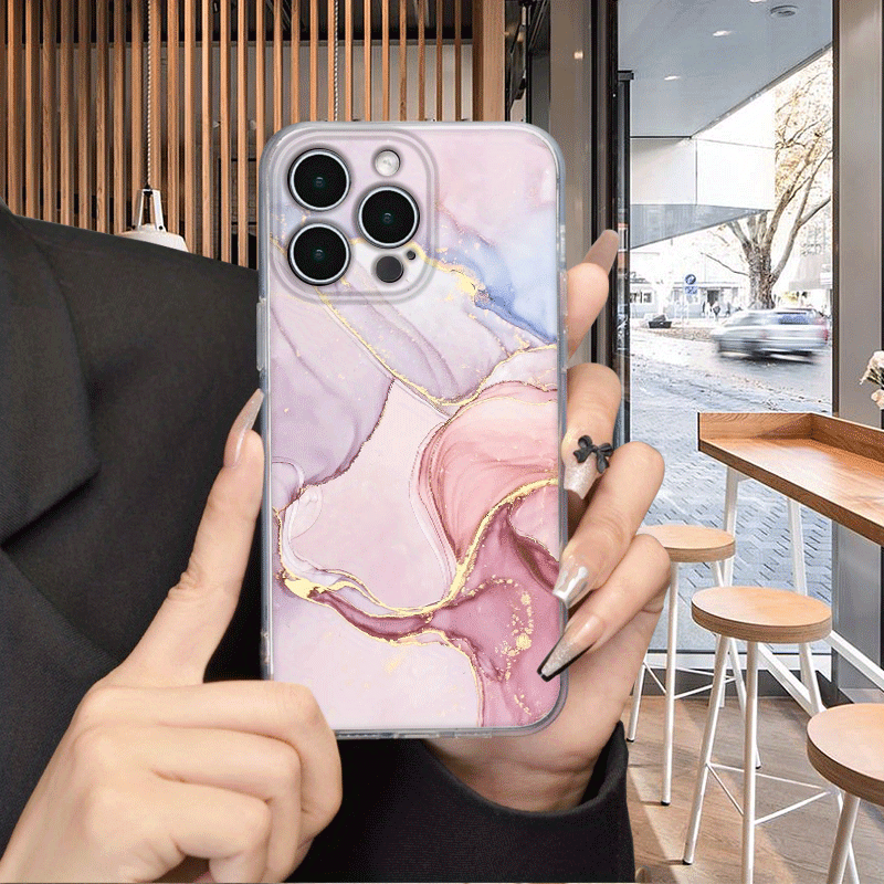 Marble Design Soft Shockproof Phone Case For IPhone 16, 15, 14, 13, 12, 11, XR, XS, X, 8, 7