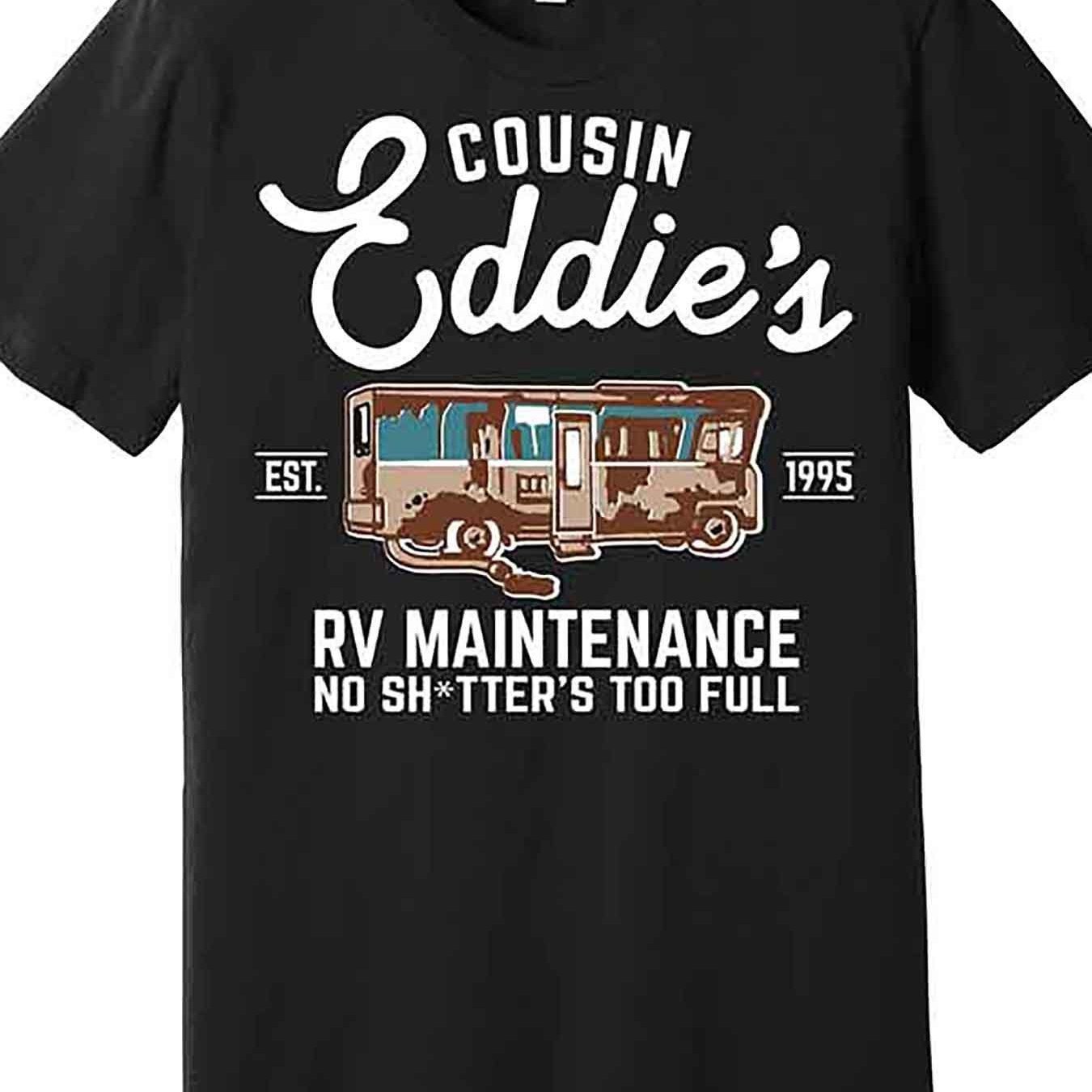 

Cousin Rv Repair Potholes Too Full Quality T-shirt Fun Men's Short Sleeve Graphic T-shirt Series Black