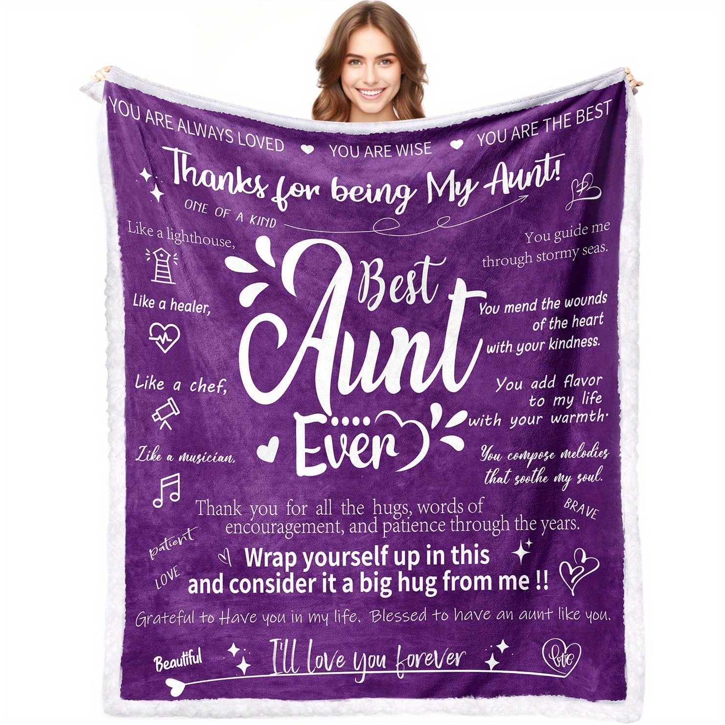 

Aunt Blanket - Appreciation , , Knitted Polyester , & 200-250 Gsm Bedding