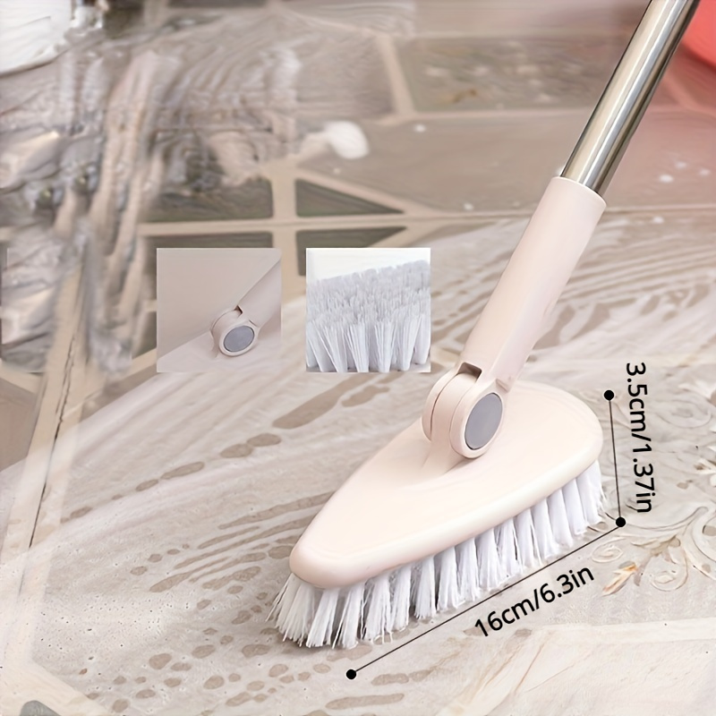 

Long Handle Scrub Brush With Hard For Floor, Toilet, And Tile Cleaning - Plastic Uncharged Manual Scrubber Tool