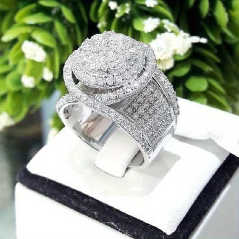 TEMU 1pc Women's Fashion Ring, Easy Elegant Synthetic Zirconia Design Ring, Daily Casual Party Holiday Dress Birthday Gift For