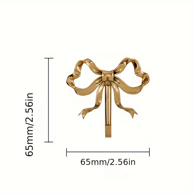 Metal Rust-proof Fashion Bow Hook, 1pc For Bedroom, Bathroom, Wall Mount Decoration
