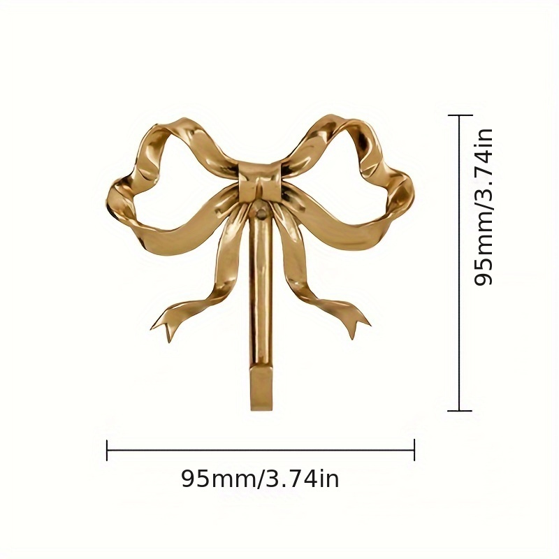 Metal Rust-proof Fashion Bow Hook, 1pc For Bedroom, Bathroom, Wall Mount Decoration